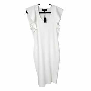 NWT Express Cream Ruffle Maxi Dress